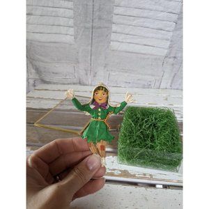 BlumChen scarecrow girl paper mache ornament Xmas